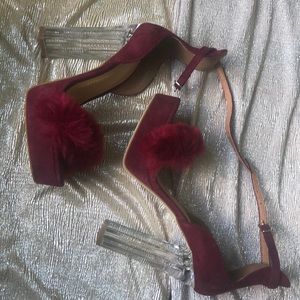 Platform maroon sandals